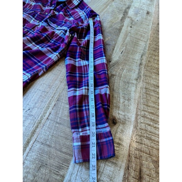 Jachs Girlfriend Women's Red Plaid Long Sleeve Pearl Snap Button Down Shirt M - Picture 11 of 11